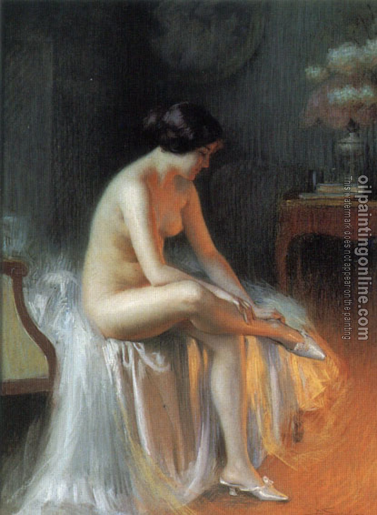 Delphin Enjolras - A nude by firelight